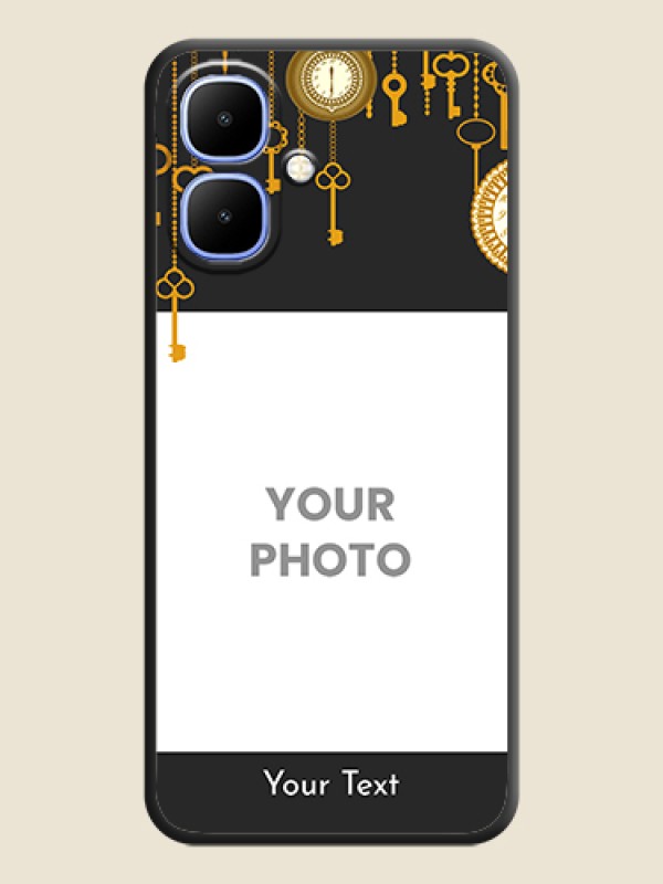 Custom Decorative Design with Text On Space Black Custom Soft Matte Mobile Back Cover - Infinix Smart 10 - alternate view