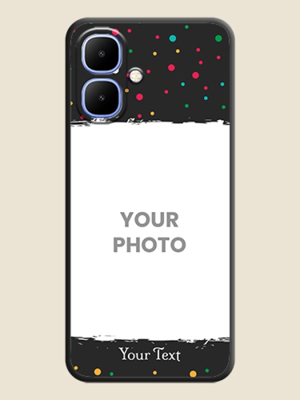 Custom Multicolor Dotted Pattern with Text On Space Black Custom Soft Matte Mobile Back Cover - Infinix Smart 10 - alternate view
