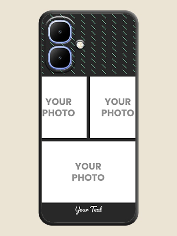 Custom Cross Dotted Pattern with 2 Image Holder On Space Black Custom Soft Matte Mobile Back Cover - Infinix Smart 10 - alternate view