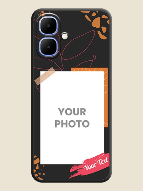 Custom Orange Photo Frame On Space Black Custom Soft Matte Mobile Back Cover - Infinix Smart 10 - alternate view