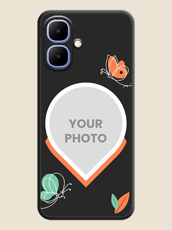 Custom Upload Pic With Simple Butterly Design On Space Black Custom Soft Matte Mobile Back Cover - Infinix Smart 10 - alternate view