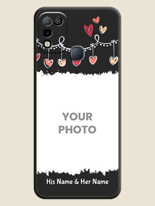 Custom Pink Love Hangings with Name on Space Black Custom Soft Matte Phone Cases - Infinix Smart 5 - alternate view