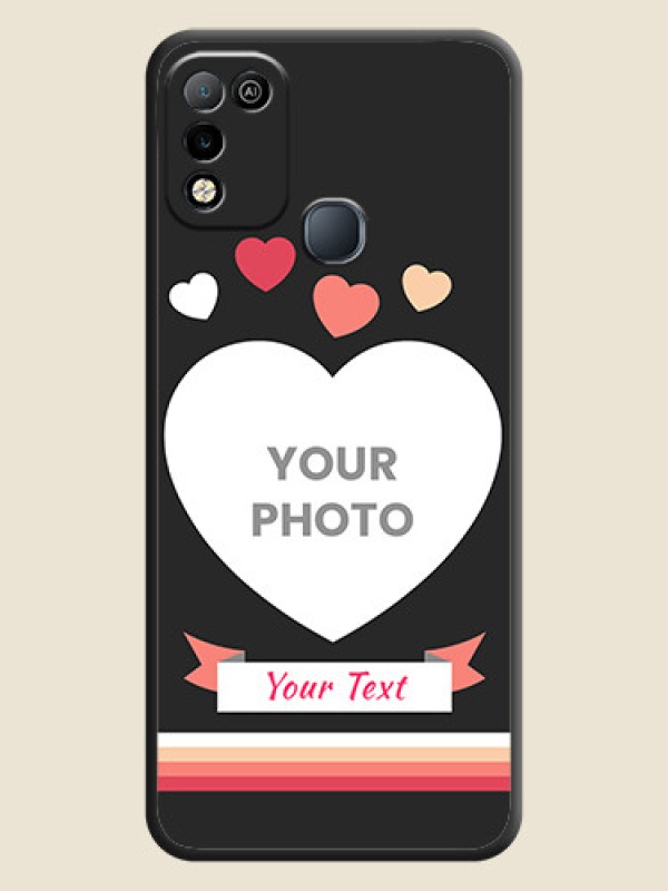 Custom Love Shaped Photo with Colorful Stripes on Personalised Space Black Soft Matte Cases - Infinix Smart 5 - alternate view
