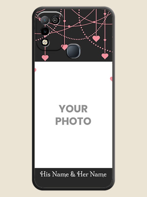 Custom Pink Love Hangings with Text on Space Black Custom Soft Matte Back Cover - Infinix Smart 5 - alternate view