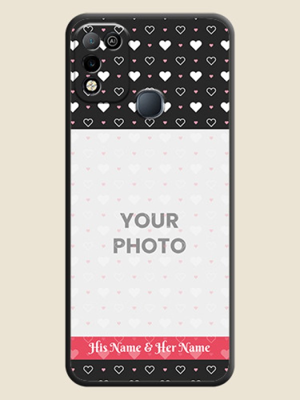 Custom White Color Love Symbols with Text Design on Photo on Space Black Soft Matte Phone Cover - Infinix Smart 5 - alternate view