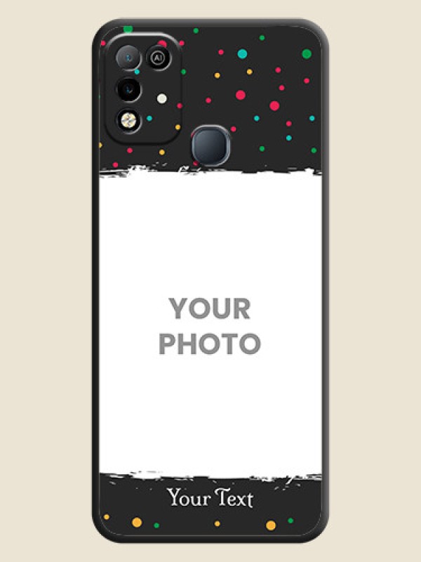 Custom Multicolor Dotted Pattern with Text on Space Black Custom Soft Matte Phone Back Cover - Infinix Smart 5 - alternate view