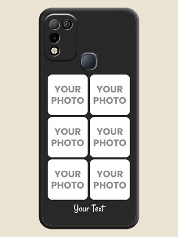 Custom Floral Art with 6 Image Holder on Photo on Space Black Soft Matte Mobile Case - Infinix Smart 5 - alternate view