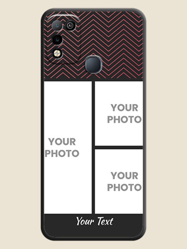 Custom Wave Pattern with 3 Image Holder on Space Black Custom Soft Matte Back Cover - Infinix Smart 5 - alternate view