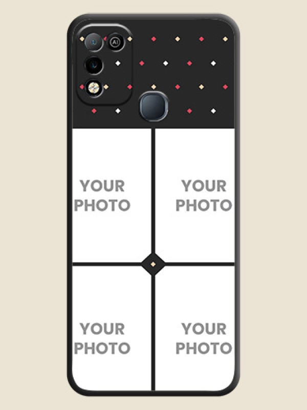 Custom Multicolor Dotted Pattern with 4 Image Holder on Space Black Custom Soft Matte Phone Cases - Infinix Smart 5 - alternate view