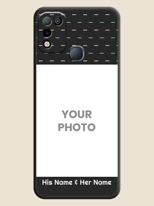 Custom Line Pattern Design with Text on Space Black Custom Soft Matte Phone Back Cover - Infinix Smart 5 - alternate view