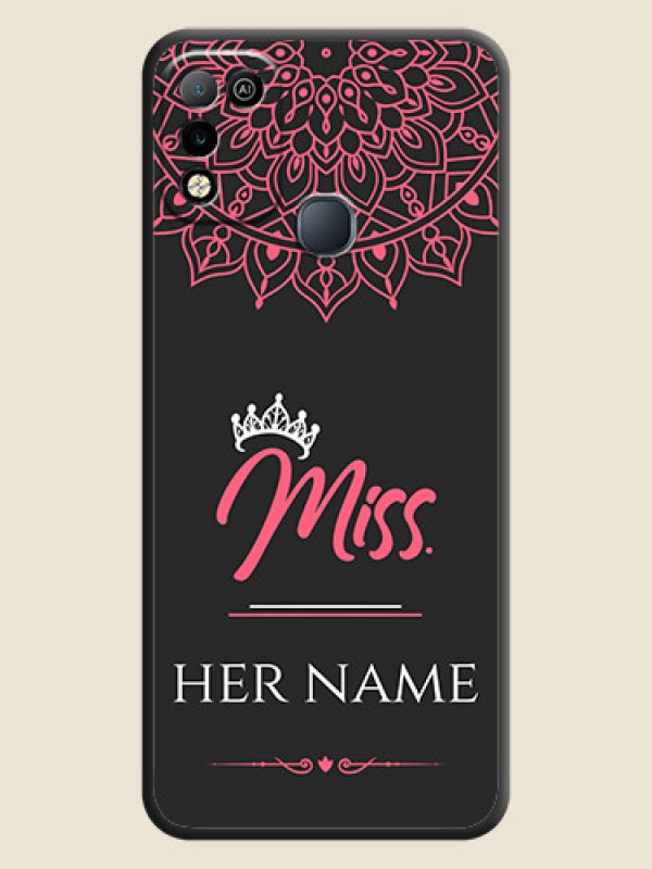 Custom Mrs Name with Floral Design on Space Black Personalized Soft Matte Phone Covers - Infinix Smart 5 - alternate view