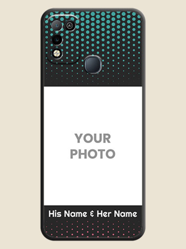 Custom Faded Dots with Grunge Photo Frame and Text on Space Black Custom Soft Matte Phone Cases - Infinix Smart 5 - alternate view