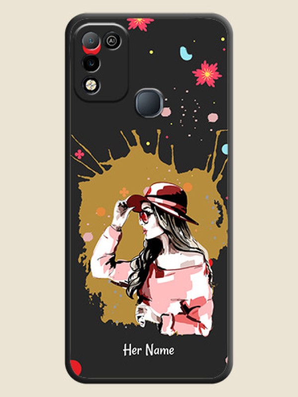 Custom Mordern Lady With Color Splash Background With Custom Text On Space Black Personalized Soft Matte Phone Covers -Infinix Smart 5 - alternate view