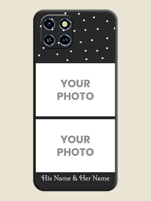 Custom Miniature Love Symbols with Name on Space Black Custom Soft Matte Back Cover - Infinix Smart 6 HD - alternate view