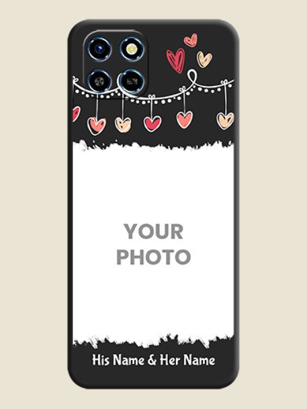 Custom Pink Love Hangings with Name on Space Black Custom Soft Matte Phone Cases - Infinix Smart 6 HD - alternate view