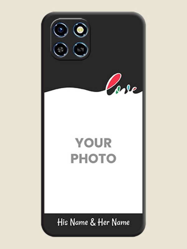 Custom Fall in Love Pattern with Picture - Photo on Space Black Soft Matte Mobile Case - Infinix Smart 6 HD - alternate view