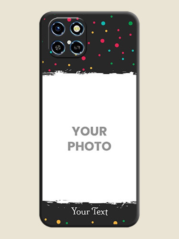 Custom Multicolor Dotted Pattern with Text on Space Black Custom Soft Matte Phone Back Cover - Infinix Smart 6 HD - alternate view