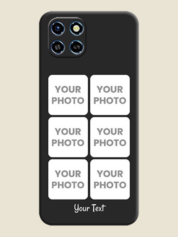 Custom Floral Art with 6 Image Holder - Photo on Space Black Soft Matte Mobile Case - Infinix Smart 6 HD - alternate view