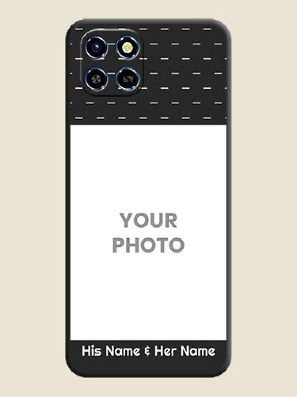 Custom Line Pattern Design with Text on Space Black Custom Soft Matte Phone Back Cover - Infinix Smart 6 HD - alternate view