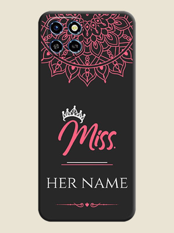 Custom Mrs Name with Floral Design on Space Black Personalized Soft Matte Phone Covers - Infinix Smart 6 HD - alternate view