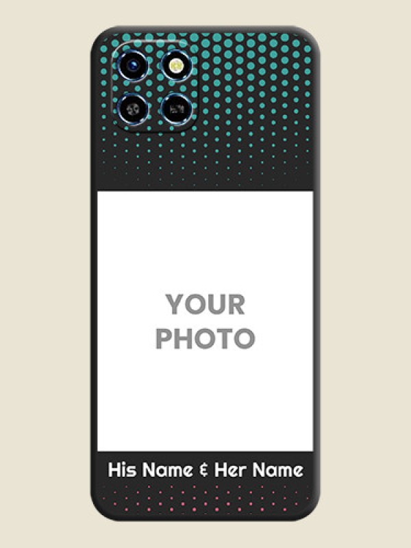 Custom Faded Dots with Grunge Photo Frame and Text on Space Black Custom Soft Matte Phone Cases - Infinix Smart 6 HD - alternate view