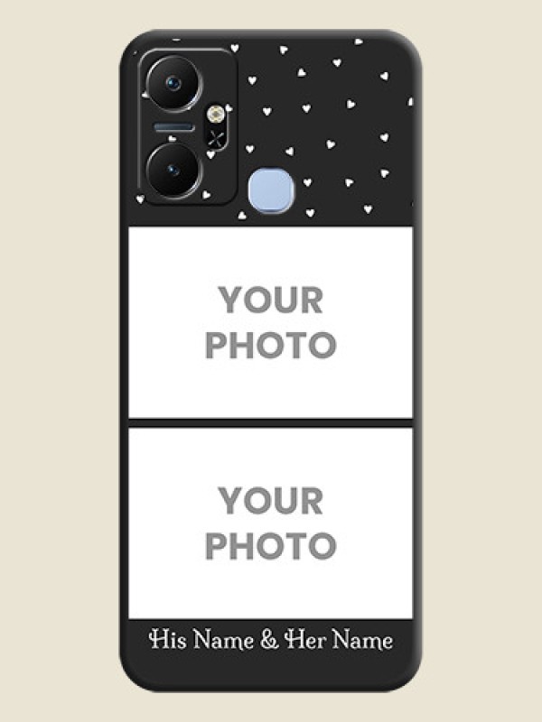 Custom Miniature Love Symbols with Name on Space Black Custom Soft Matte Back Cover - Infinix Smart 6 Plus - alternate view