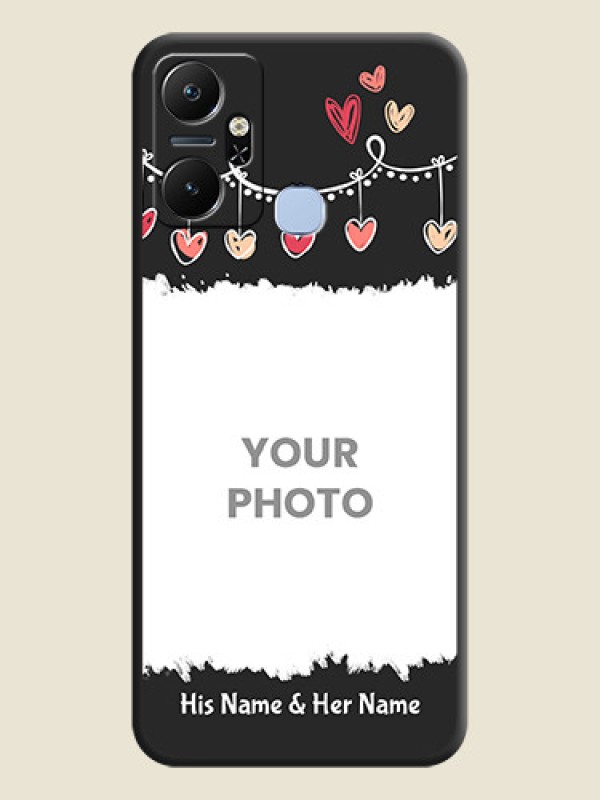 Custom Pink Love Hangings with Name on Space Black Custom Soft Matte Phone Cases - Infinix Smart 6 Plus - alternate view