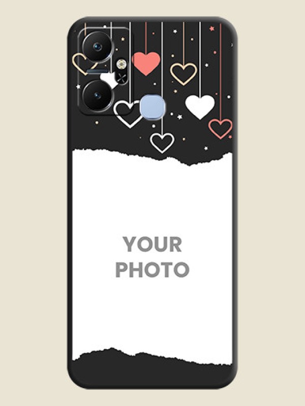 Custom Love Hangings with Splash Wave Picture on Space Black Custom Soft Matte Phone Back Cover - Infinix Smart 6 Plus - alternate view