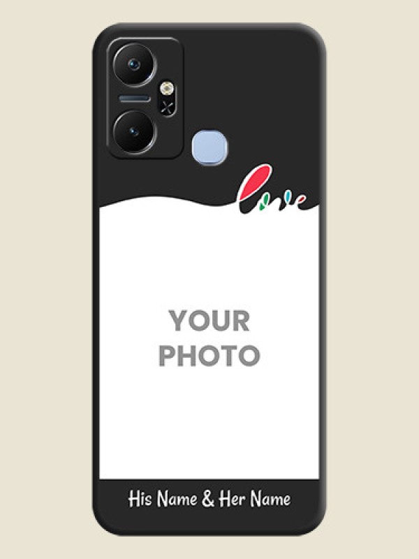 Custom Fall in Love Pattern with Picture - Photo on Space Black Soft Matte Mobile Case - Infinix Smart 6 Plus - alternate view