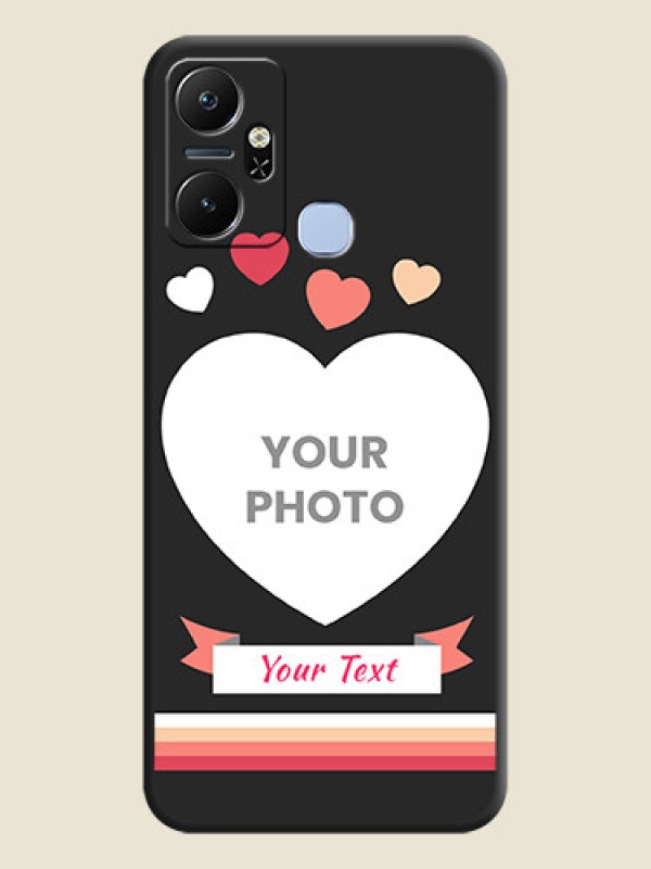 Custom Love Shaped Photo with Colorful Stripes on Personalised Space Black Soft Matte Cases - Infinix Smart 6 Plus - alternate view
