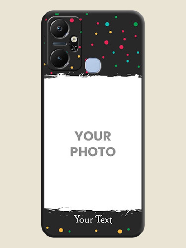 Custom Multicolor Dotted Pattern with Text on Space Black Custom Soft Matte Phone Back Cover - Infinix Smart 6 Plus - alternate view