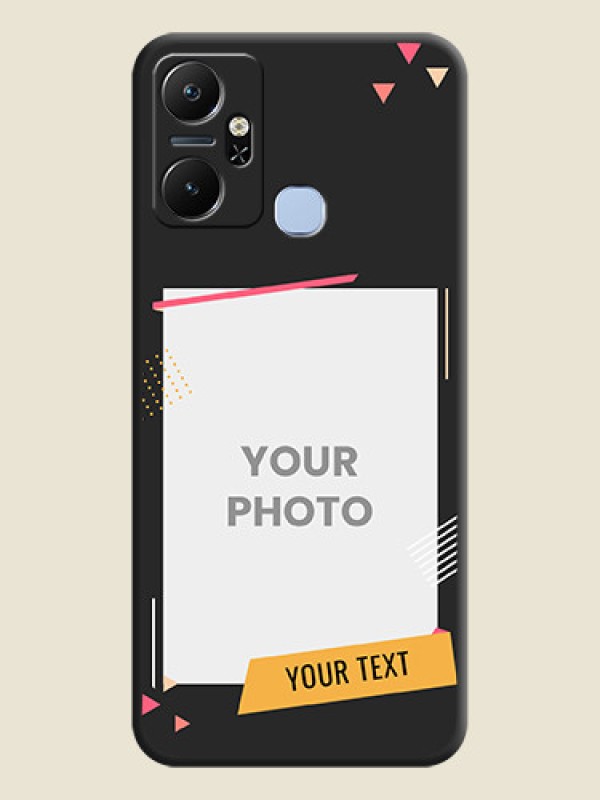 Custom Photo Frame with Triangle Small Dots - Photo on Space Black Soft Matte Back Cover - Infinix Smart 6 Plus - alternate view