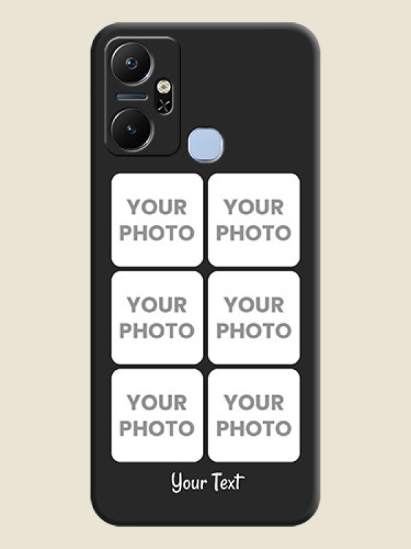 Custom Floral Art with 6 Image Holder - Photo on Space Black Soft Matte Mobile Case - Infinix Smart 6 Plus - alternate view