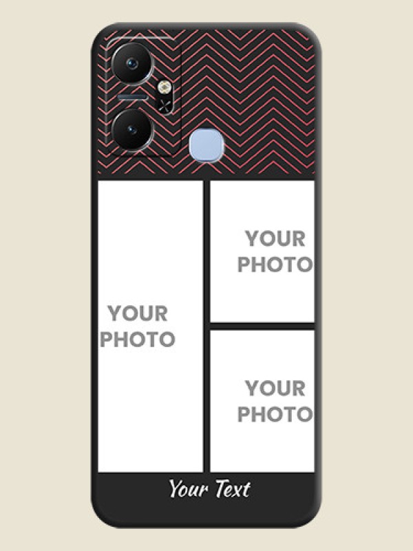 Custom Wave Pattern with 3 Image Holder on Space Black Custom Soft Matte Back Cover - Infinix Smart 6 Plus - alternate view