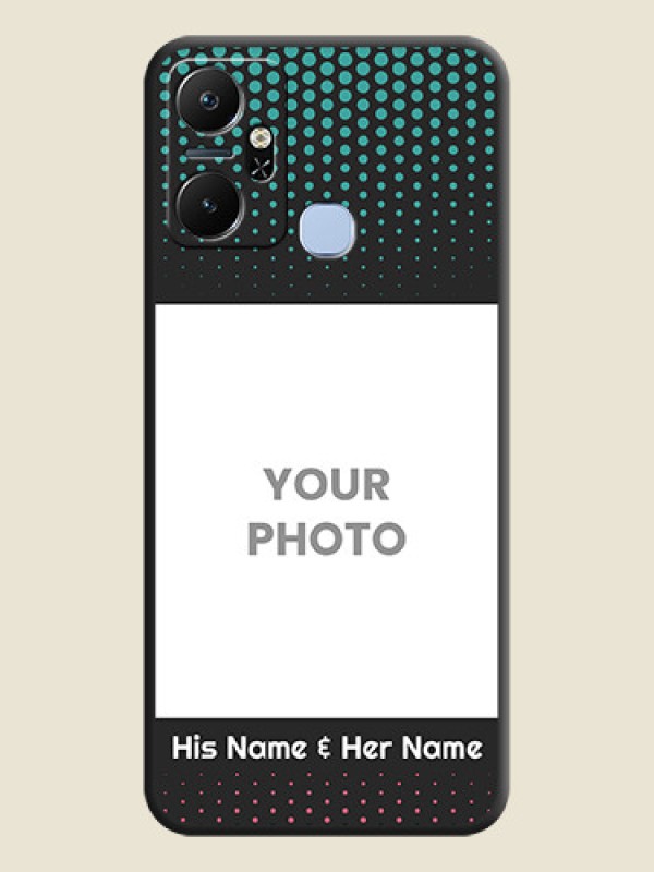 Custom Faded Dots with Grunge Photo Frame and Text on Space Black Custom Soft Matte Phone Cases - Infinix Smart 6 Plus - alternate view