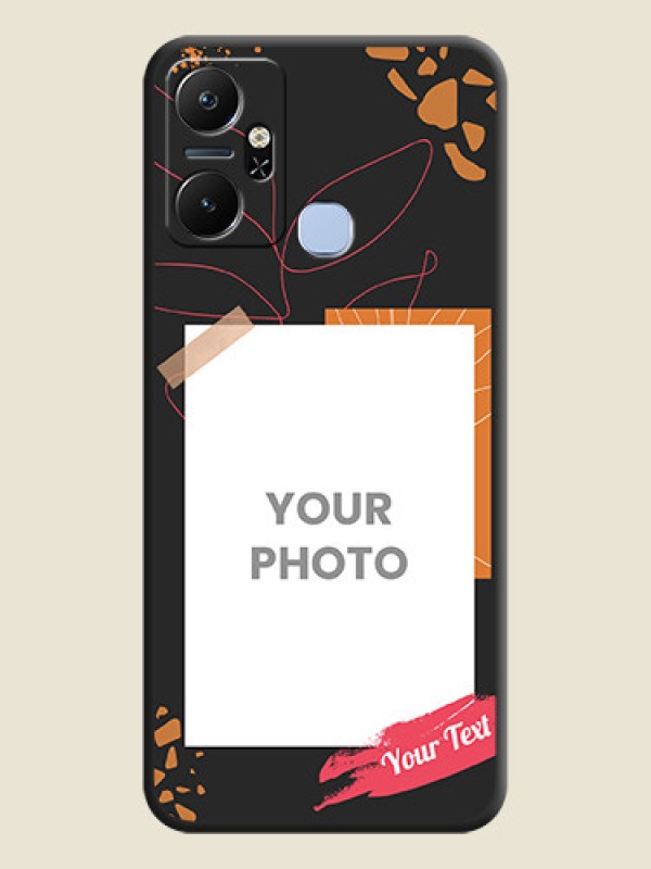 Custom Orange Photo Frame on Space Black Custom Soft Matte Phone Back Cover - Infinix Smart 6 Plus - alternate view