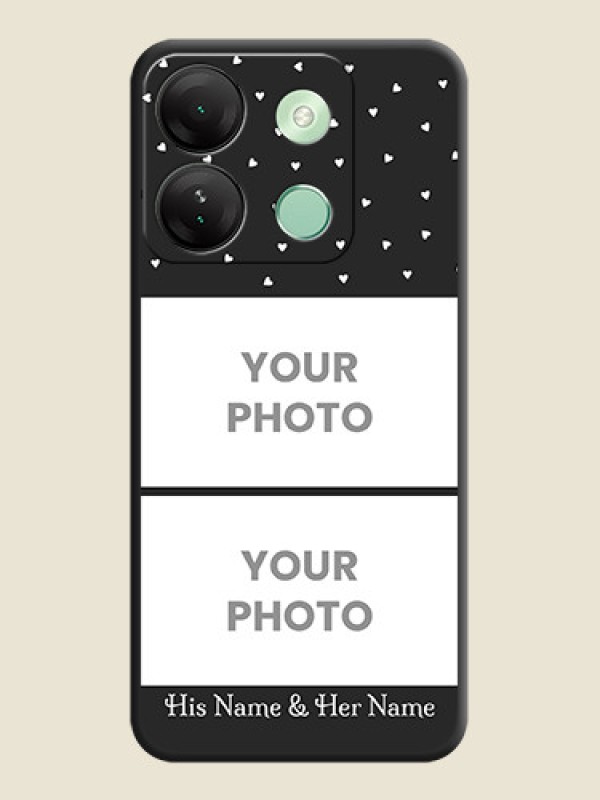 Custom Miniature Love Symbols with Name on Space Black Custom Soft Matte Back Cover - Infinix Smart 7 Hd - alternate view