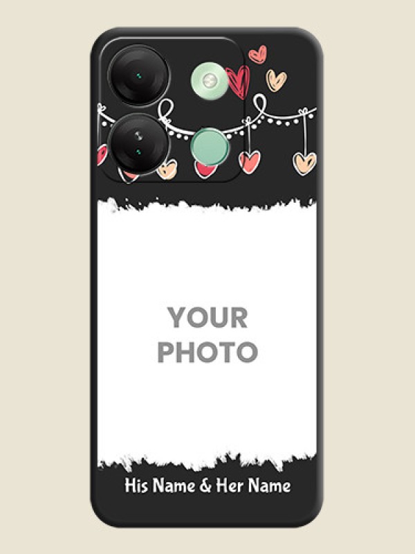 Custom Pink Love Hangings with Name on Space Black Custom Soft Matte Phone Cases - Infinix Smart 7 Hd - alternate view