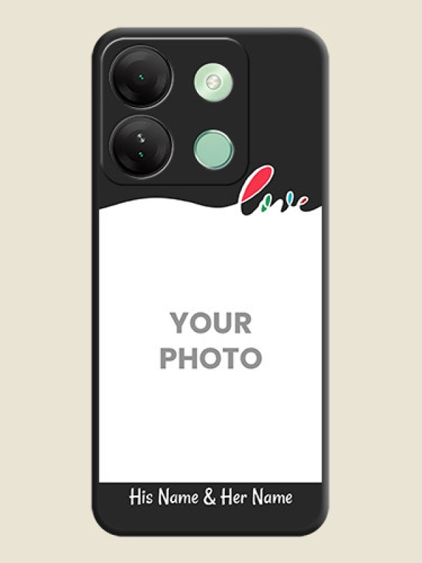 Custom Fall in Love Pattern with Picture - Photo on Space Black Soft Matte Mobile Case - Infinix Smart 7 Hd - alternate view
