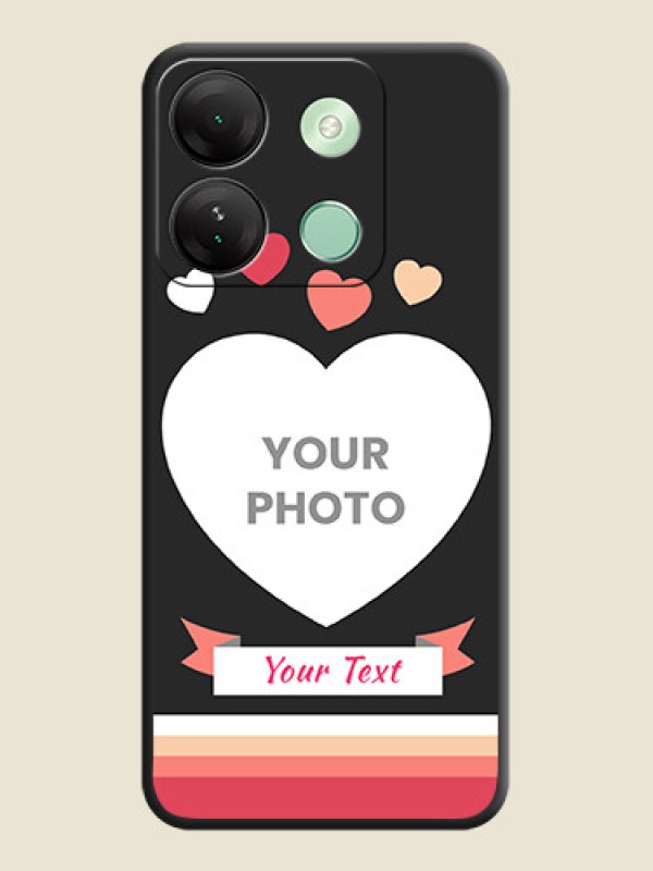Custom Love Shaped Photo with Colorful Stripes on Personalised Space Black Soft Matte Cases - Infinix Smart 7 Hd - alternate view