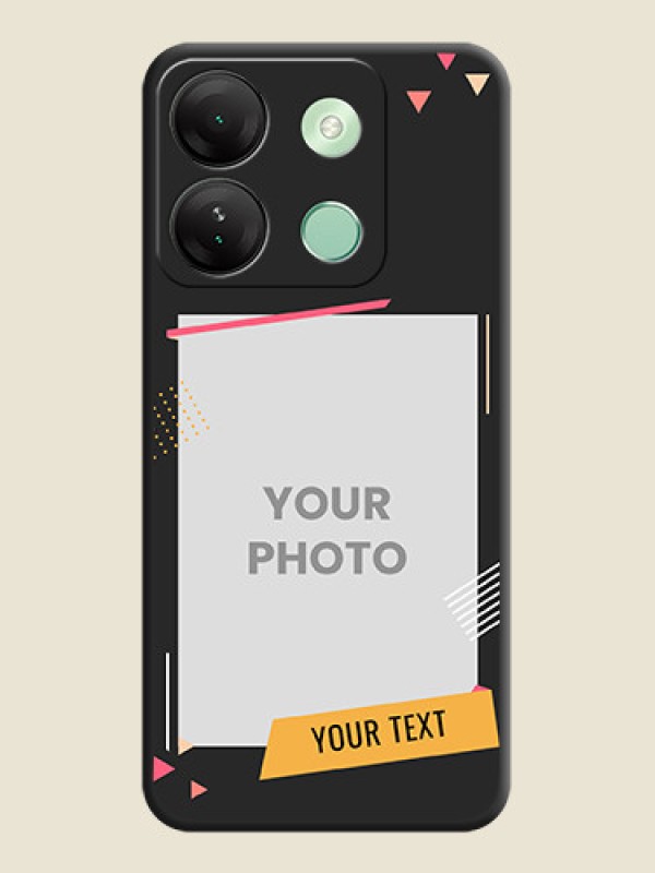 Custom Photo Frame with Triangle Small Dots - Photo on Space Black Soft Matte Back Cover - Infinix Smart 7 Hd - alternate view
