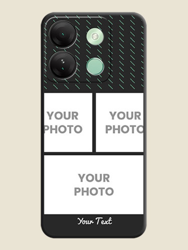 Custom Cross Dotted Pattern with 2 Image Holder on Personalised Space Black Soft Matte Cases - Infinix Smart 7 Hd - alternate view