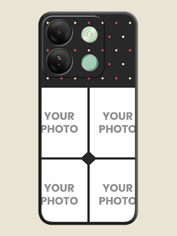 Custom Multicolor Dotted Pattern with 4 Image Holder on Space Black Custom Soft Matte Phone Cases - Infinix Smart 7 Hd - alternate view