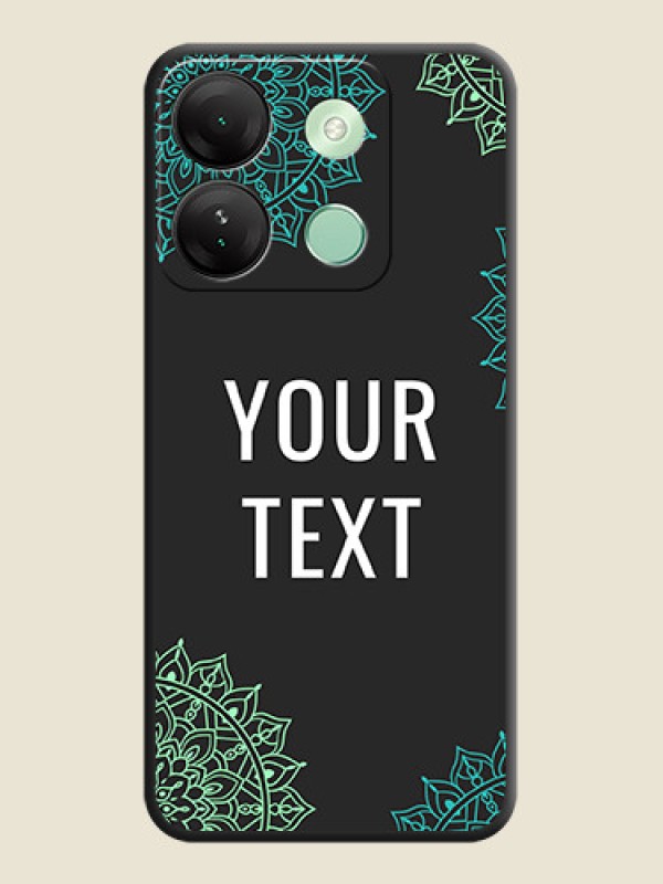 Custom Your Name with Floral Design on Space Black Custom Soft Matte Back Cover - Infinix Smart 7 Hd - alternate view