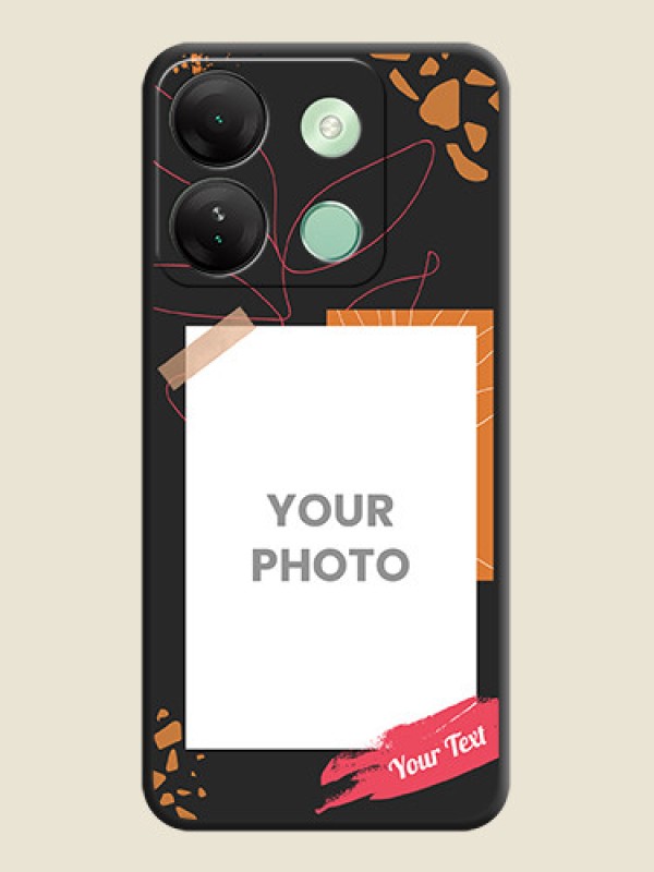 Custom Orange Photo Frame on Space Black Custom Soft Matte Phone Back Cover - Infinix Smart 7 Hd - alternate view