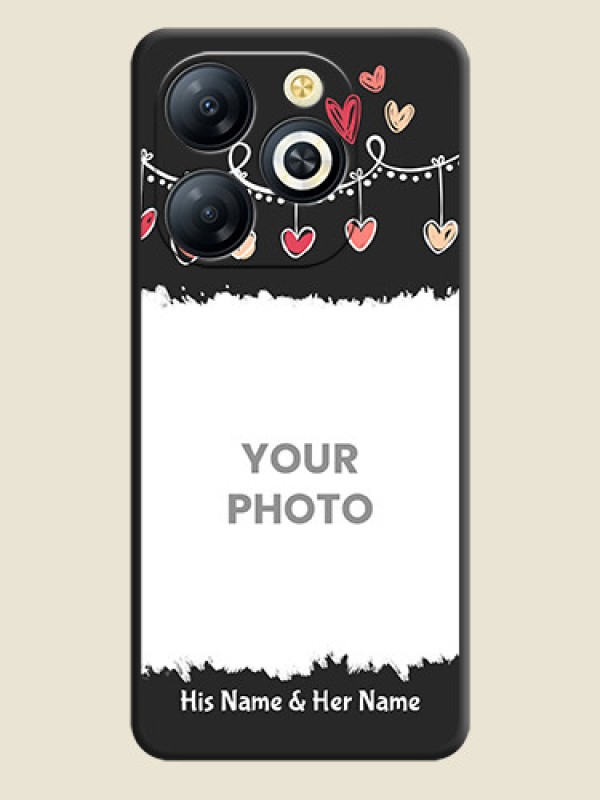 Custom Pink Love Hangings with Name On Space Black Custom Soft Matte Mobile Back Cover - Smart 8 HD - alternate view