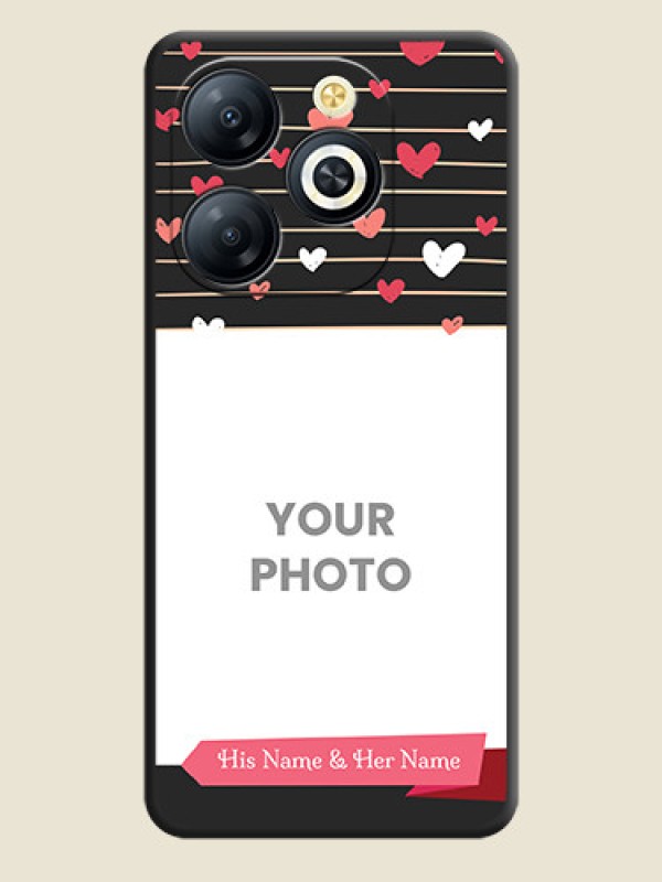 Custom Love Pattern with Name on Pink Ribbon on Photo On Space Black Custom Soft Matte Mobile Back Cover - Smart 8 HD - alternate view