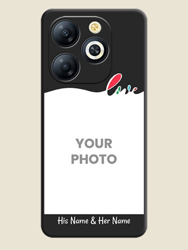 Custom Fall in Love Pattern with Picture on Photo On Space Black Custom Soft Matte Mobile Back Cover - Smart 8 HD - alternate view