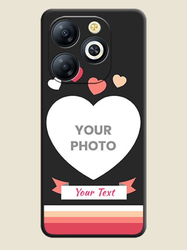 Custom Love Shaped Photo with Colorful Stripes On Space Black Custom Soft Matte Mobile Back Cover - Smart 8 HD - alternate view