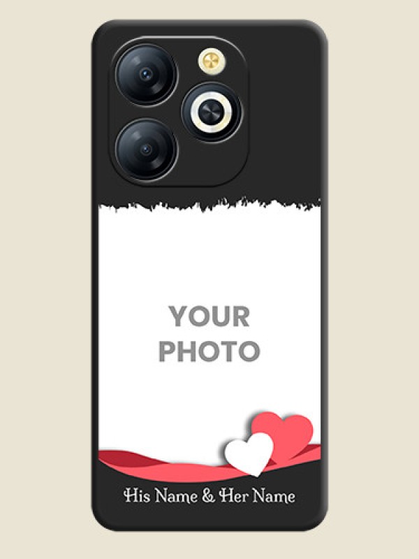 Custom Pin Color Love Shaped Ribbon Design with Text On Space Black Custom Soft Matte Mobile Back Cover - Smart 8 HD - alternate view